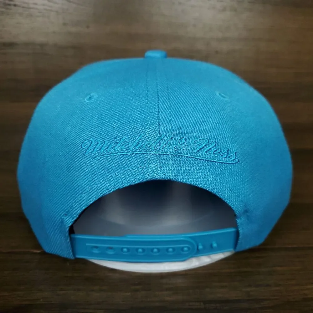 New Jersey Nets Mitchell & Ness NBA Snapback Hat‎ Cap 3D Logo Cyan Blue NWT